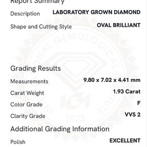 Oval Lab Grown Diamond Engagement Ring
